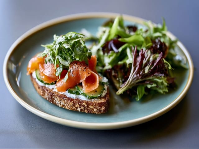 Smoked Salmon on Sourdough Toast.