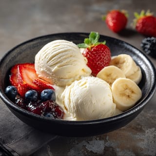 Ice Cream and Fruits