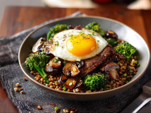 Steak and Buckwheat.
