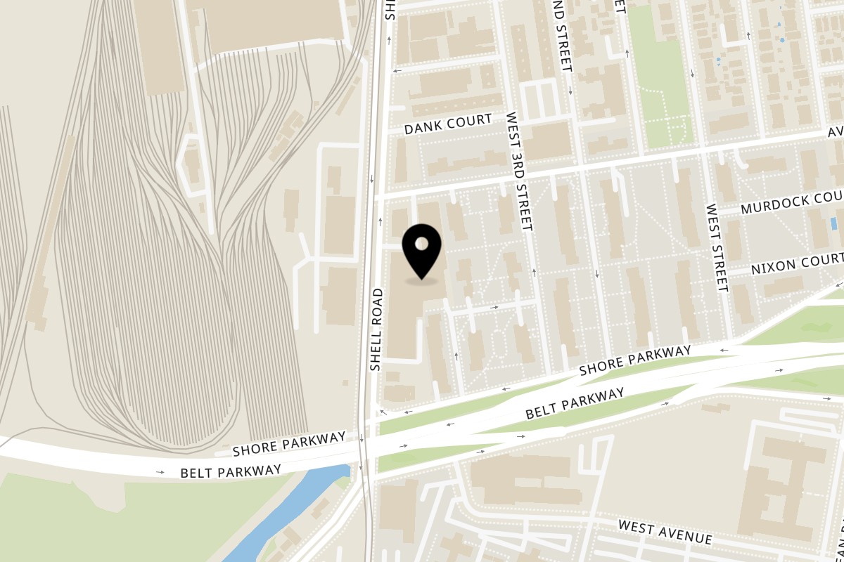 Map showing the location of La Raquette on 2781 Shell Rd 2nd floor in Brooklyn